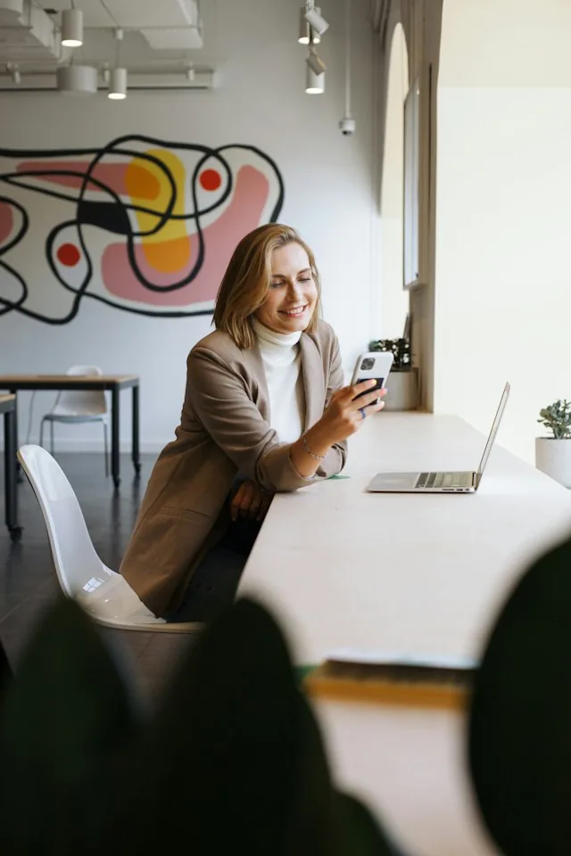 Business communication on a phone